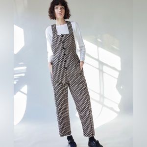 Caron Callahan Bria Jumpsuit in Quilted Black Pendant Floral size medium